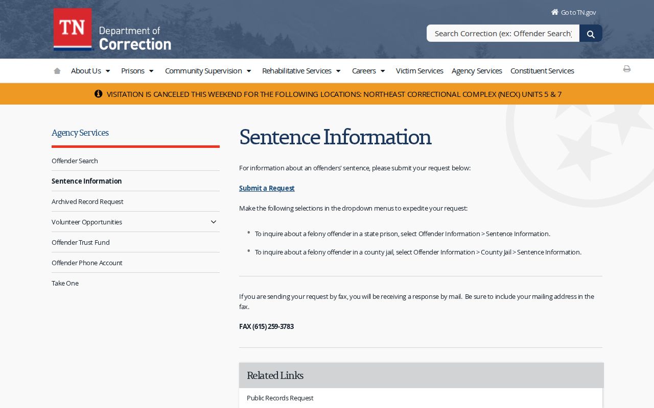 Bledsoe County projected release date sentence inquiry options